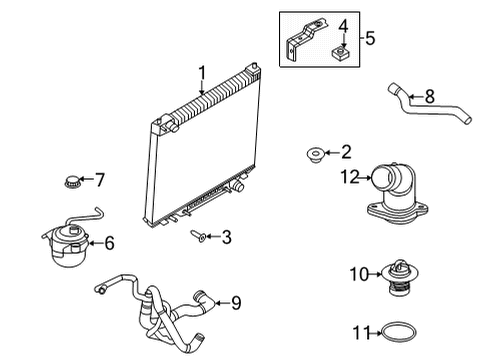 2019 Ford E-350 Super Duty Radiator & Components Diagram