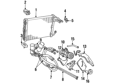 1988 Lincoln Town Car Compressor Assembly Diagram for E7TZ-19703-B