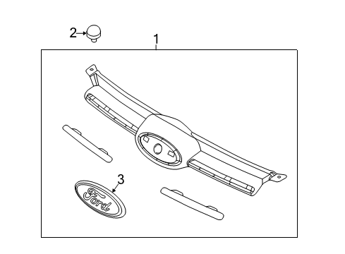 2014 Ford Focus Grille & Components Diagram