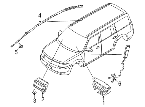 2019 Lincoln MKT Air Bag Components Diagram 1 - Thumbnail