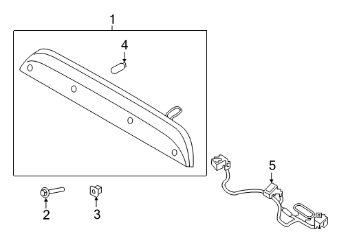 2023 Ford Ranger LAMP ASY - REAR - HIGH MOUNTED Diagram for KB3Z-13A613-B