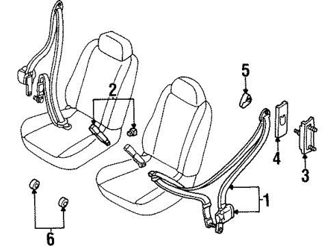 2001 Mercury Villager Front Seat-Belt Buckle Retractor Left Diagram for 1F5Z-12611B09-AAA