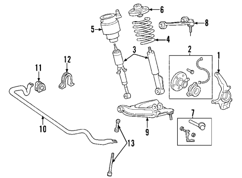 2004 Ford Expedition Arm Assembly - Front Suspension Diagram for 6L1Z-3078-AA