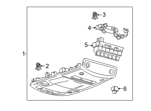 2021 Ford F-350 Super Duty CONSOLE ASY - OVERHEAD Diagram for HC3Z-28519A58-LCB