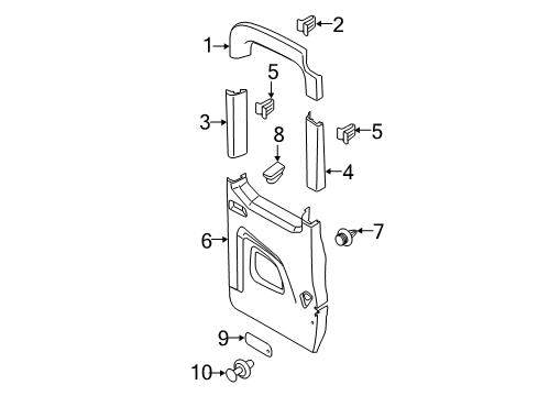 2016 Ford Transit-350 HD Interior Trim - Back Door Diagram 4 - Thumbnail