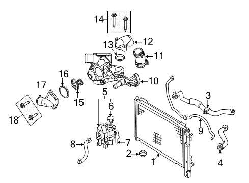 2010 Mercury Mariner Radiator & Components Diagram