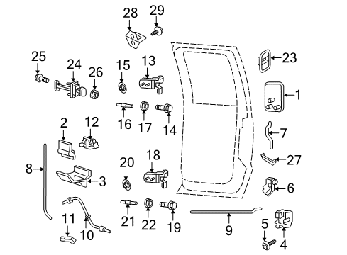 2015 Ford F-250 Super Duty Hinge Assembly Diagram for 4C3Z-2626800-BA