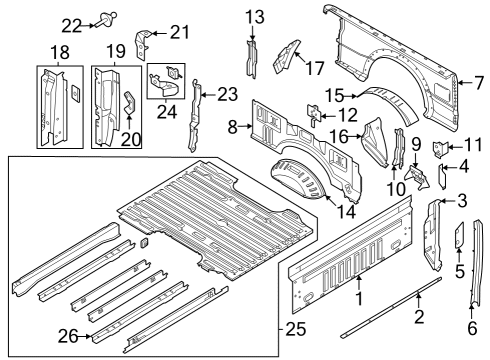 2024 Ford F-350 Super Duty Front & Side Panels, Floor Diagram 3 - Thumbnail