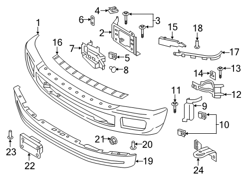 2017 Ford F-250 Super Duty Front Bumper Diagram