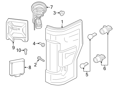 2023 Ford F-250 Super Duty LAMP ASY - REAR, STOP AND FLAS Diagram for PC3Z-13404-B