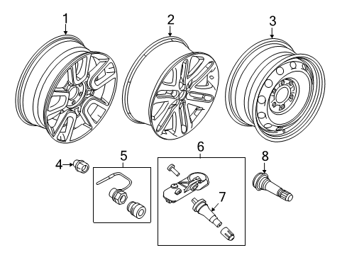 2012 Ford F-150 Wheels, Covers & Trim Diagram 4 - Thumbnail