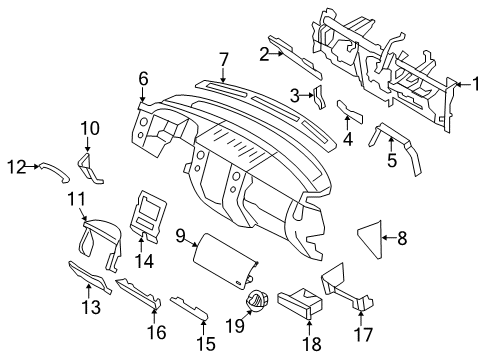 2015 Ford Expedition Panel - Instrument Diagram for FL1Z-78044D70-BD