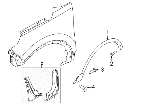 2014 Ford Explorer Exterior Trim - Fender Diagram