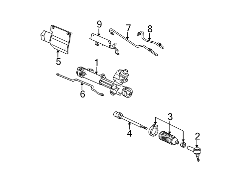 2005 Mercury Sable P/S Pump & Hoses, Steering Gear & Linkage Diagram 2 - Thumbnail