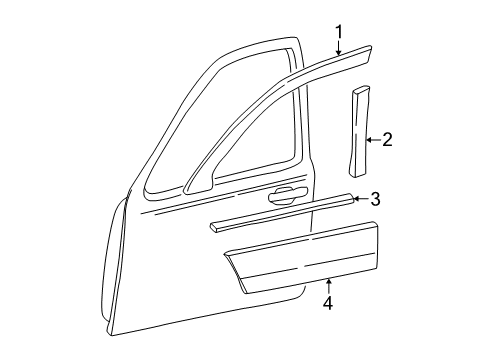 2003 Lincoln Town Car Exterior Trim - Front Door Diagram