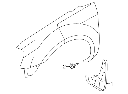 2009 Ford Taurus Kit - Mudflap Diagram for 8G1Z-16A586-BB