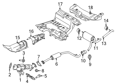 2015 Ford Transit Connect Centre And Rear Muffler Assembly Diagram for DV6Z-5230-B