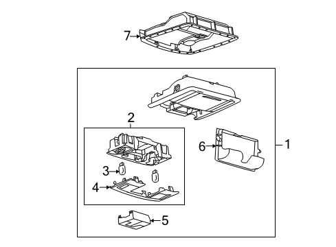 2011 Lincoln MKX Console Assembly - Overhead Diagram for AA1Z-78519A70-BA