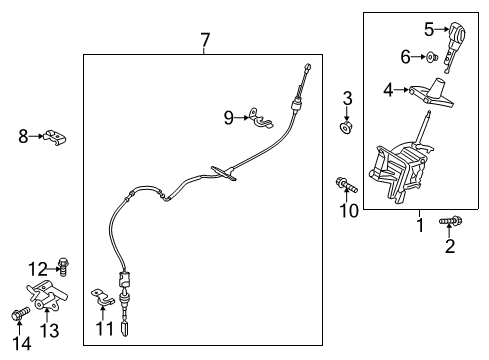 2018 Ford C-Max CABLE ASY - SELECTOR LEVER CON Diagram for DM5Z-7E395-D