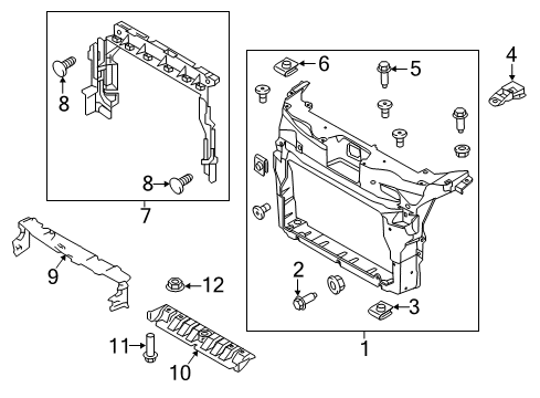 2019 Ford Police Interceptor Utility Radiator Support Diagram 2 - Thumbnail