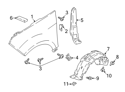 2019 Ford EcoSport Fender & Components Diagram