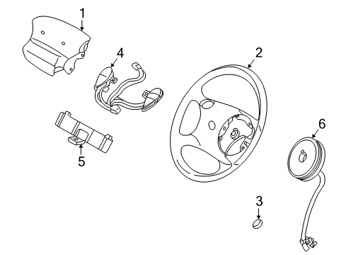 2003 Ford Explorer Sport Steering Wheel & Trim Diagram