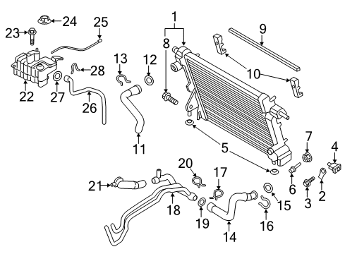 2017 Ford F-250 Super Duty Radiator & Components Diagram