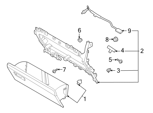 2023 Ford F-150 Lightning Glove Box Diagram 1 - Thumbnail