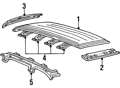 1999 Ford Windstar Header Assembly - Windscreen Diagram for F78Z-1603418-AA