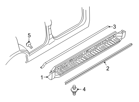 2009 Mercury Mariner Exterior Trim - Pillars, Rocker & Floor Diagram 3 - Thumbnail