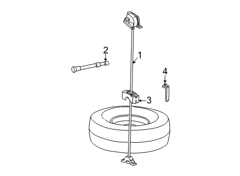 2000 Ford F-250 Super Duty Bracket - Spare Wheel Carrier Diagram for F81Z-1K356-AA