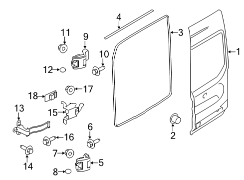 2022 Ford Transit-350 HD Door & Components Diagram 2 - Thumbnail