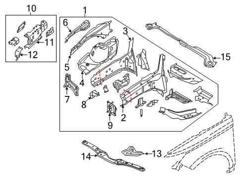 2015 Lincoln MKC Structural Components & Rails Diagram