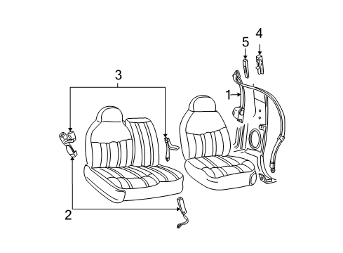 2007 Ford Expedition Seat Belt Buckle Pretensioner Diagram for 7L1Z-7861203-AC