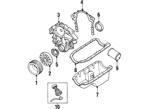 1998 Mercury Sable Engine Parts, Mounts, Cylinder Head & Valves, Camshaft & Timing, Oil Pan, Oil Pump, Crankshaft & Bearings, Pistons, Rings & Bearings Diagram