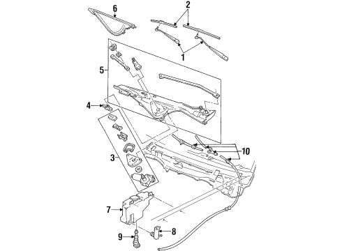 2002 Mercury Grand Marquis Wiper & Washer Components Diagram