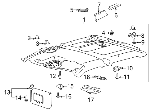 2017 Ford F-250 Super Duty Interior Trim - Cab Diagram 2 - Thumbnail