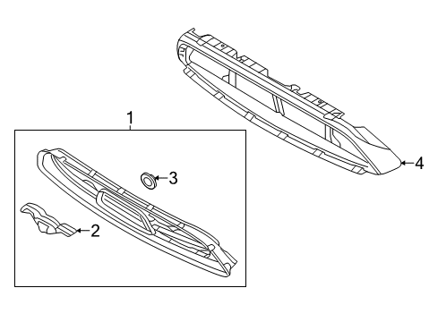 2014 Ford Mustang Grille & Components Diagram 5 - Thumbnail