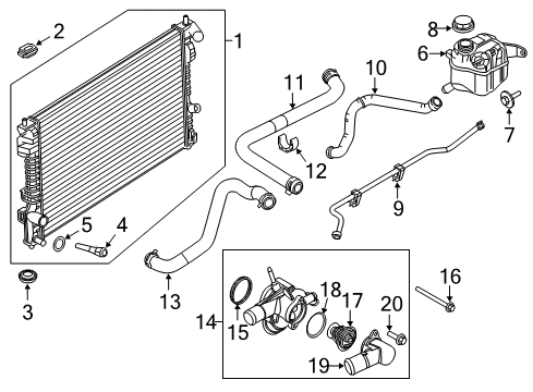 2011 Ford Explorer Radiator & Components Diagram