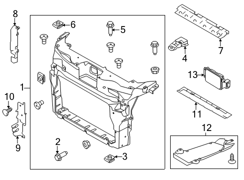 2014 Ford Explorer Radiator Support Diagram