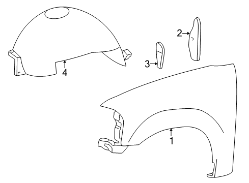 2002 Lincoln Blackwood Fender & Components Diagram