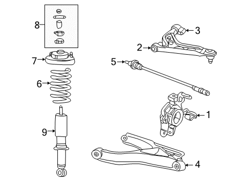 2005 Lincoln Aviator Rear Suspension, Control Arm Diagram 1 - Thumbnail