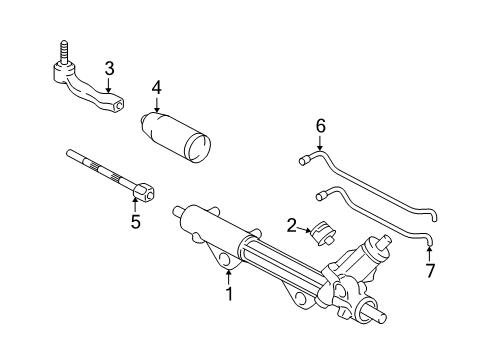 2005 Lincoln LS Gear Assembly - Steering Diagram for 5W4Z-3504-A