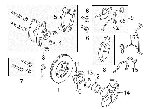 2011 Lincoln MKZ Front Brakes Diagram