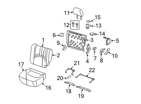 2009 Ford Escape Rear Seat Cushion Cover Assembly Diagram for 8L8Z-7863805-CA