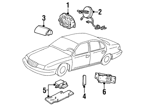 2001 Lincoln Continental Module - Air Bag Diagram for XF3Z-54611D10-AA