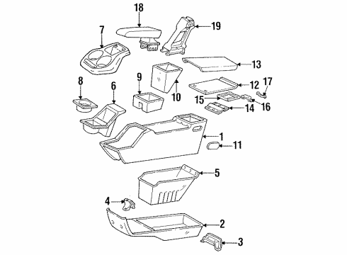 1992 Ford Explorer Box Assy - Glove Compartment Diagram for E9TZ9806010A