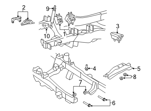 2011 Ford Ranger Engine Mounting Bracket Diagram for 6L5Z-6031-B