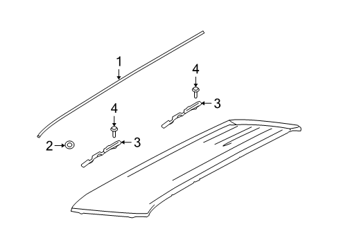 2013 Ford Flex Exterior Trim - Roof Diagram