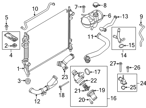 2023 Ford Mustang Radiator & Components Diagram